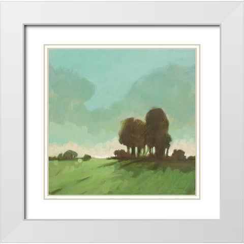 Knoll View 1 Square White Modern Wood Framed Art Print with Double Matting by Edwards, DB