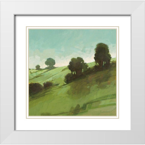 Knoll View 3 Square White Modern Wood Framed Art Print with Double Matting by Edwards, DB