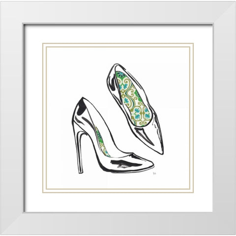Vintage Designer Shoes White Modern Wood Framed Art Print with Double Matting by Sunflowerman