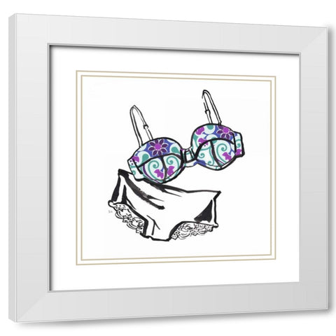 Vintage Lingerie White Modern Wood Framed Art Print with Double Matting by Sunflowerman