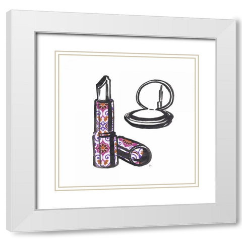 Vintage Glamour Girl White Modern Wood Framed Art Print with Double Matting by Sunflowerman