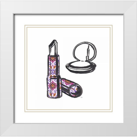 Vintage Glamour Girl White Modern Wood Framed Art Print with Double Matting by Sunflowerman