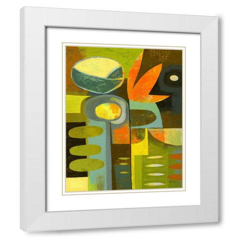 Cubist Garden 2 White Modern Wood Framed Art Print with Double Matting by Faust, Richard