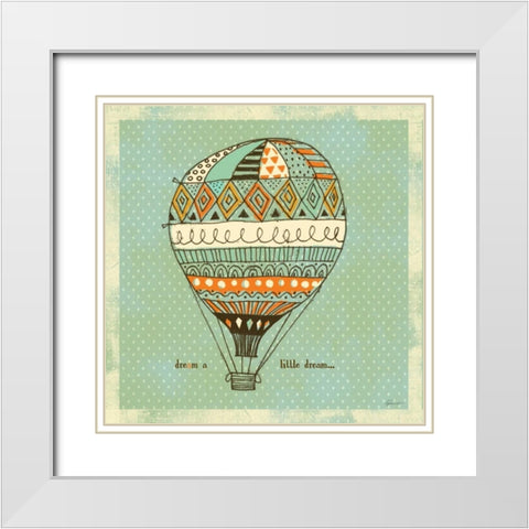 Dream Balloon 4 White Modern Wood Framed Art Print with Double Matting by Faust, Richard