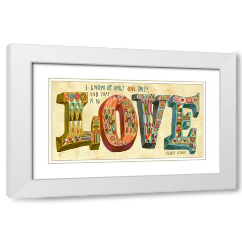 French Love White Modern Wood Framed Art Print with Double Matting by Faust, Richard