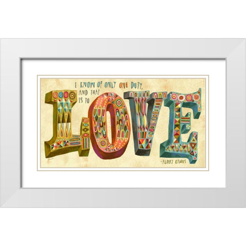 French Love White Modern Wood Framed Art Print with Double Matting by Faust, Richard
