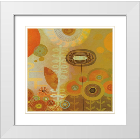 Groovy Bloom 2 White Modern Wood Framed Art Print with Double Matting by Faust, Richard