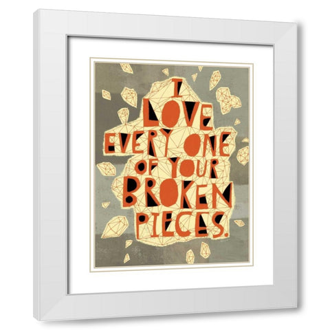 Broken Pieces White Modern Wood Framed Art Print with Double Matting by Faust, Richard