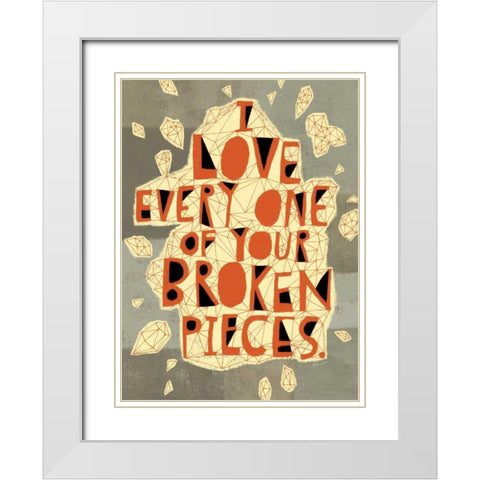 Broken Pieces White Modern Wood Framed Art Print with Double Matting by Faust, Richard