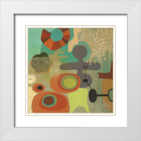 Mid Century Mood 1 White Modern Wood Framed Art Print with Double Matting by Faust, Richard
