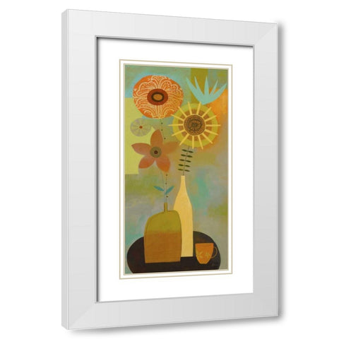 Todays Bouquet 2 White Modern Wood Framed Art Print with Double Matting by Faust, Richard