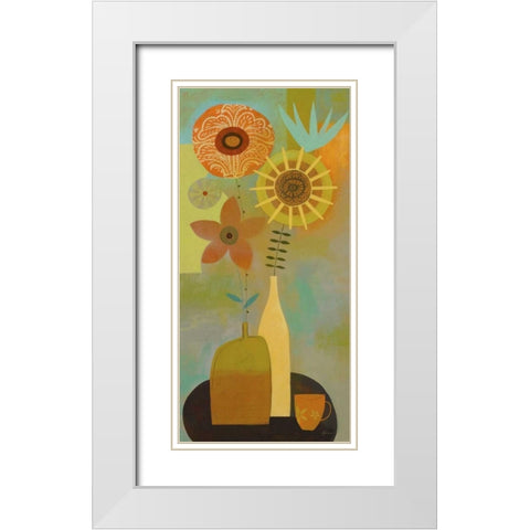 Todays Bouquet 2 White Modern Wood Framed Art Print with Double Matting by Faust, Richard