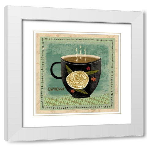 Barrista Beauty 1 White Modern Wood Framed Art Print with Double Matting by Faust, Richard