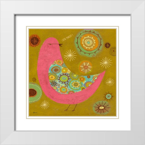 Little Tweet 1 White Modern Wood Framed Art Print with Double Matting by Faust, Richard