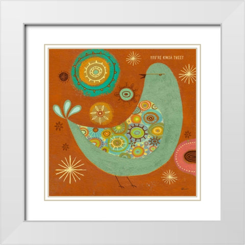 Little Tweet 2 White Modern Wood Framed Art Print with Double Matting by Faust, Richard