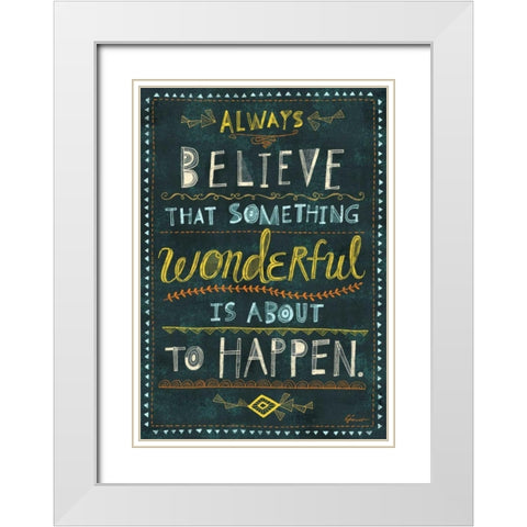 Awesome Words 2 White Modern Wood Framed Art Print with Double Matting by Faust, Richard