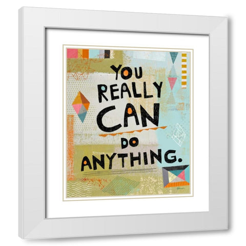 Awesome Words 4 White Modern Wood Framed Art Print with Double Matting by Faust, Richard