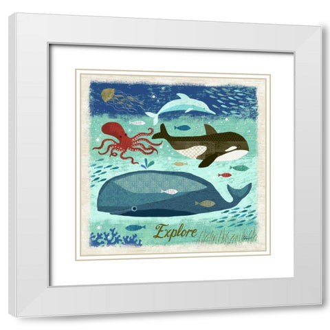 Beach Travel 4 White Modern Wood Framed Art Print with Double Matting by Faust, Richard