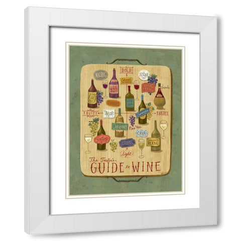 Wine Education White Modern Wood Framed Art Print with Double Matting by Faust, Richard