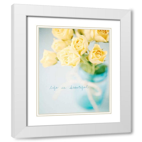 Vibrant Floral Setting 2 White Modern Wood Framed Art Print with Double Matting by Susannah Tucker Photography