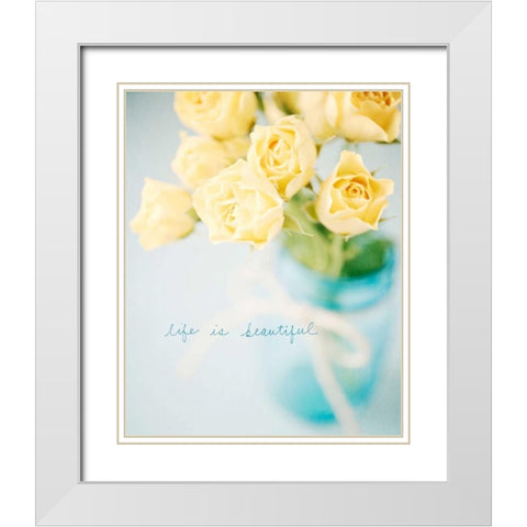 Vibrant Floral Setting 2 White Modern Wood Framed Art Print with Double Matting by Susannah Tucker Photography