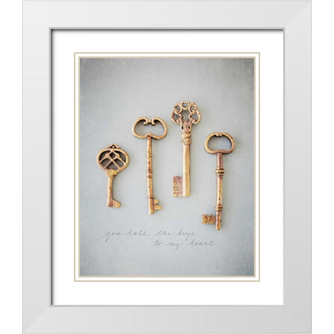 You Hold The Keys White Modern Wood Framed Art Print with Double Matting by Susannah Tucker Photography