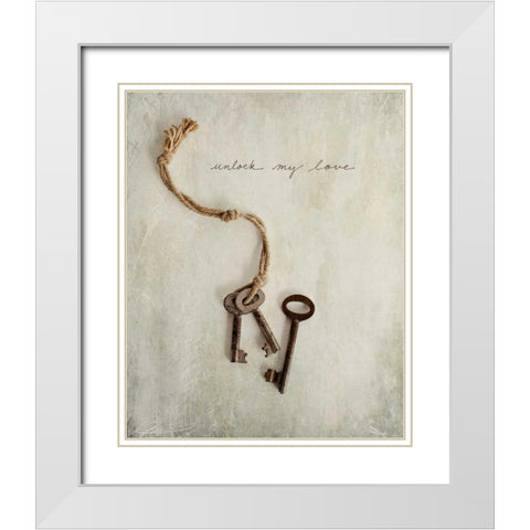 Unlock My Love White Modern Wood Framed Art Print with Double Matting by Susannah Tucker Photography