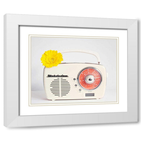 Back In Time White Radio White Modern Wood Framed Art Print with Double Matting by Susannah Tucker Photography