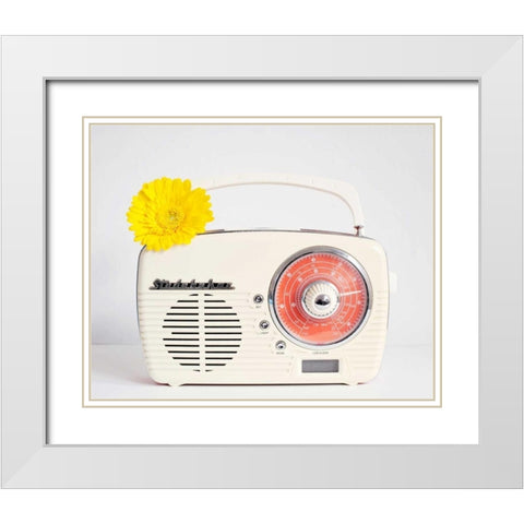 Back In Time White Radio White Modern Wood Framed Art Print with Double Matting by Susannah Tucker Photography