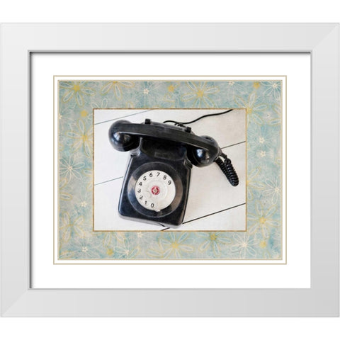 Back In Time Black Telephone_border White Modern Wood Framed Art Print with Double Matting by Susannah Tucker Photography