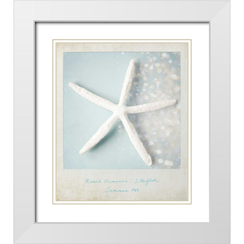 Beach Memories Starfish White Modern Wood Framed Art Print with Double Matting by Susannah Tucker Photography