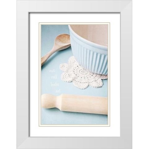 Mix Roll Bake Eat White Modern Wood Framed Art Print with Double Matting by Susannah Tucker Photography