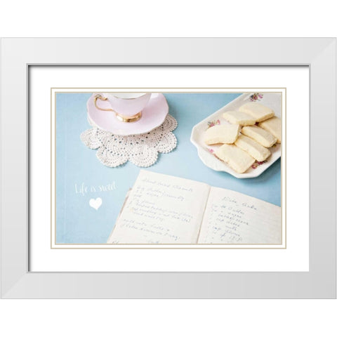 Life is Sweet White Modern Wood Framed Art Print with Double Matting by Susannah Tucker Photography