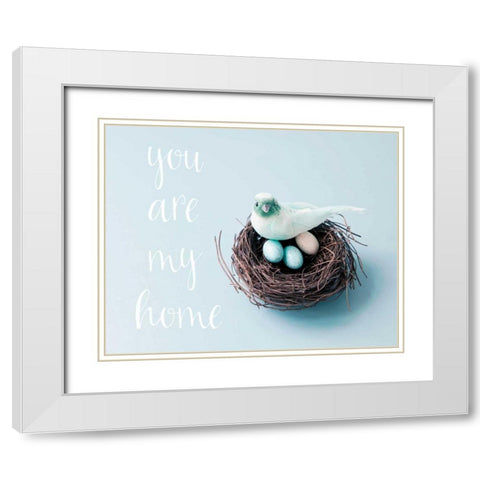 You Are My Home Love Birds White Modern Wood Framed Art Print with Double Matting by Susannah Tucker Photography
