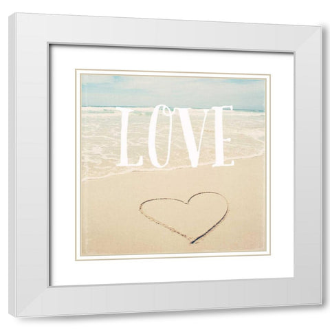 Love Beach White Modern Wood Framed Art Print with Double Matting by Susannah Tucker Photography