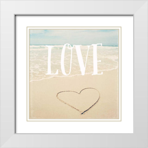 Love Beach White Modern Wood Framed Art Print with Double Matting by Susannah Tucker Photography