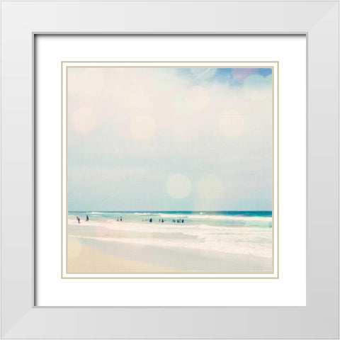 Sun Speckled Beach White Modern Wood Framed Art Print with Double Matting by Susannah Tucker Photography