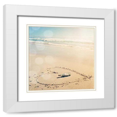 Message of Love White Modern Wood Framed Art Print with Double Matting by Susannah Tucker Photography