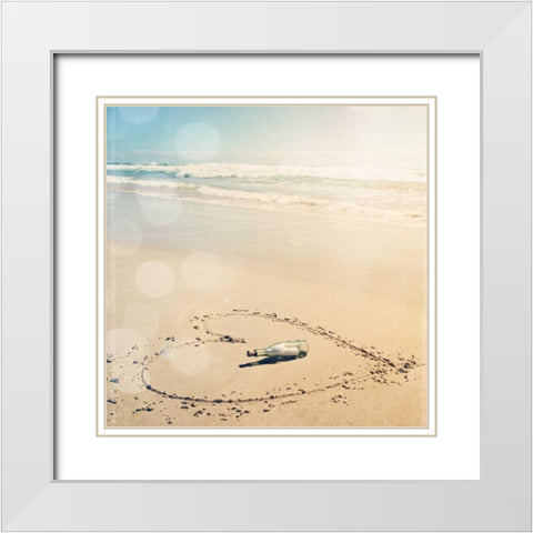 Message of Love White Modern Wood Framed Art Print with Double Matting by Susannah Tucker Photography