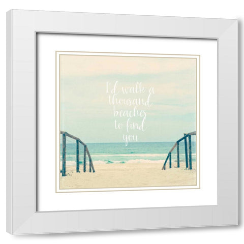 Id Walk a thousand Beaches White Modern Wood Framed Art Print with Double Matting by Susannah Tucker Photography