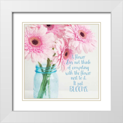 It Just Blooms White Modern Wood Framed Art Print with Double Matting by Susannah Tucker Photography