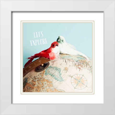 Lets Explore White Modern Wood Framed Art Print with Double Matting by Susannah Tucker Photography