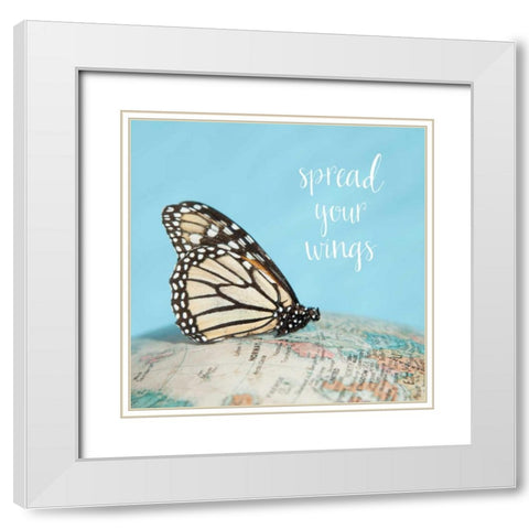 Spread Your Wings White Modern Wood Framed Art Print with Double Matting by Susannah Tucker Photography