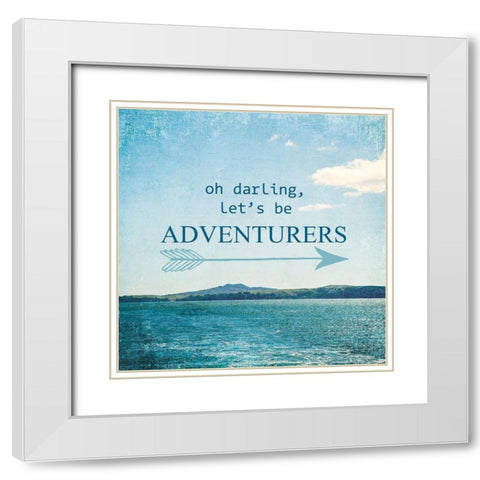 Lets Be Adventurers White Modern Wood Framed Art Print with Double Matting by Susannah Tucker Photography