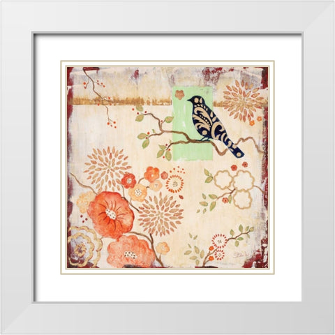 Darling Birds 2 White Modern Wood Framed Art Print with Double Matting by Studio M