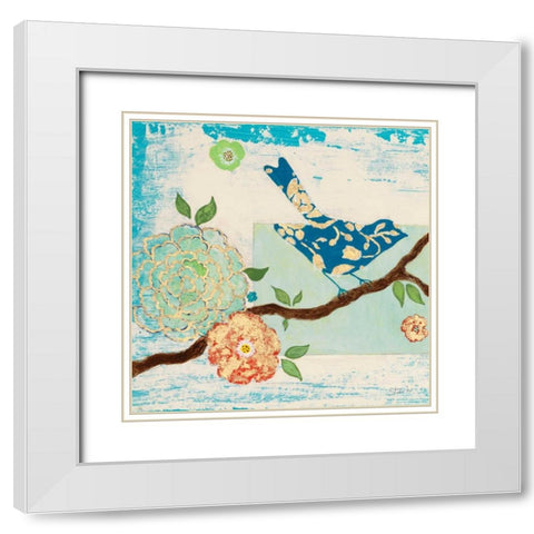 Heavenly Birds 1 White Modern Wood Framed Art Print with Double Matting by Studio M