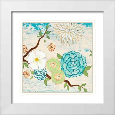 Heavenly Birds 2 White Modern Wood Framed Art Print with Double Matting by Studio M