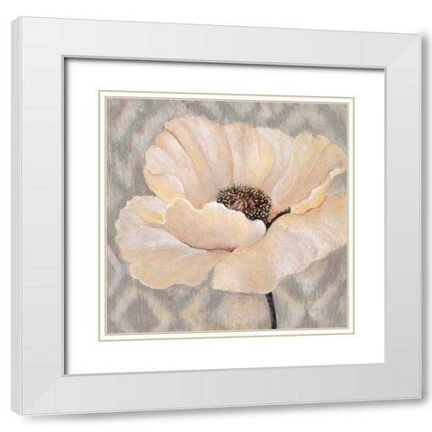 Inspired Petals White Modern Wood Framed Art Print with Double Matting by Studio M