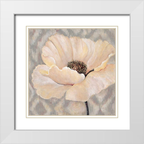 Inspired Petals White Modern Wood Framed Art Print with Double Matting by Studio M
