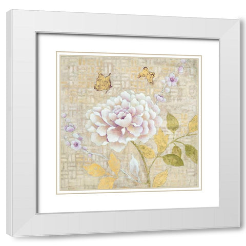Chinoiserie Garden 2 White Modern Wood Framed Art Print with Double Matting by Studio M